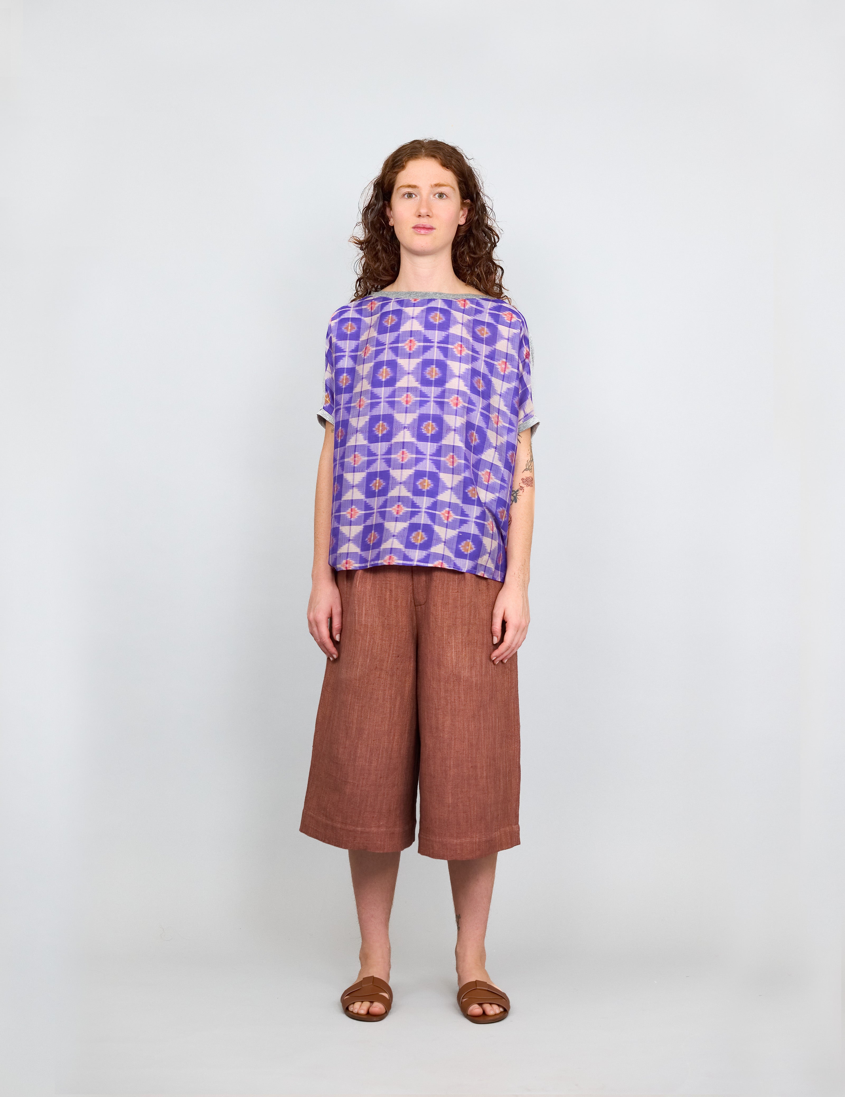 Top Tulum Bi-matière Violet