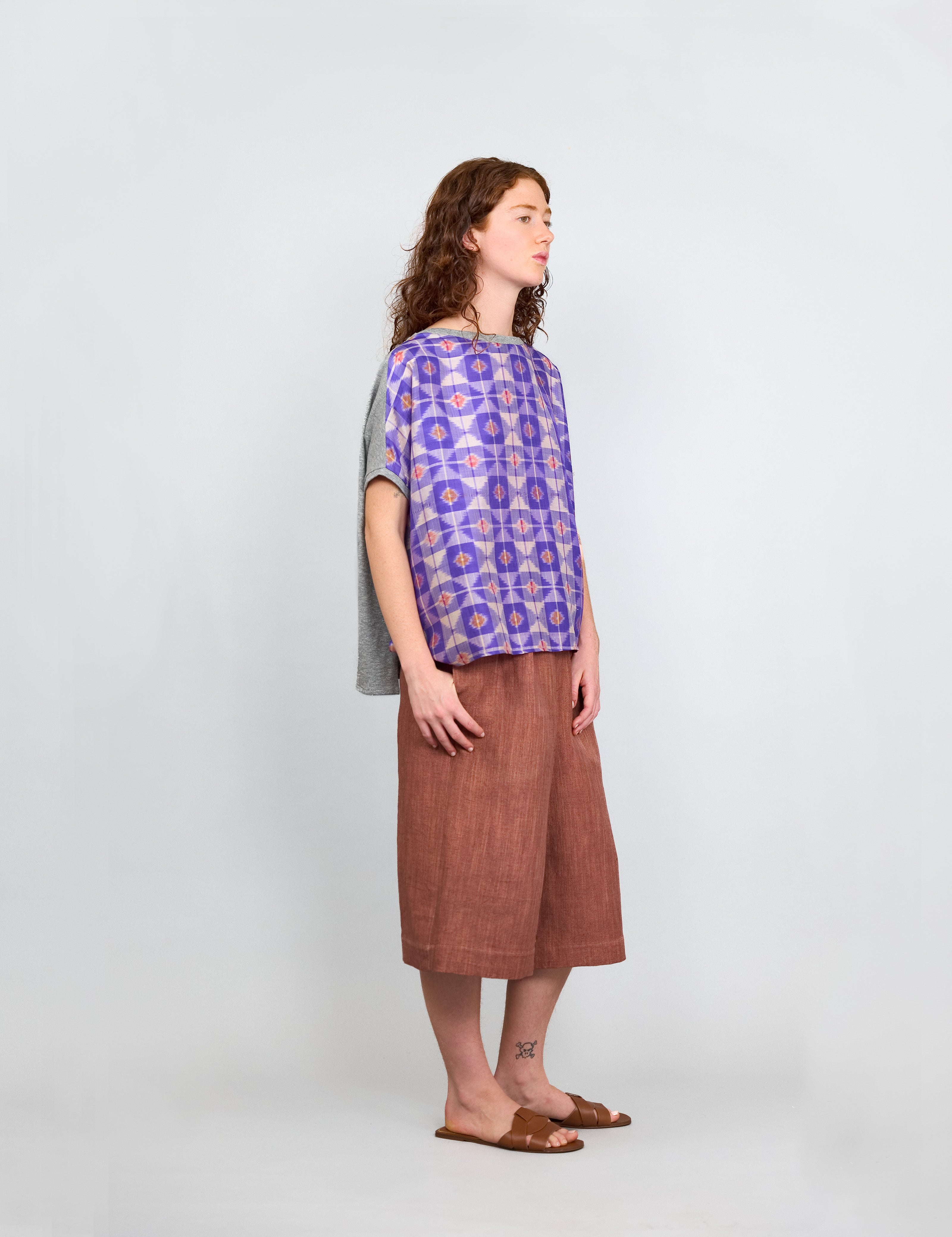 Top Tulum Bi-matière Violet
